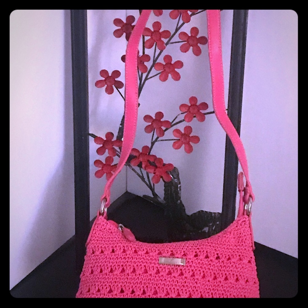Classic Minicci crochet pink small bag. Girls